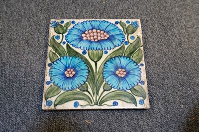 Lot 131 - Tiles. William De Morgan tiles - Bedford Park Daisy pattern