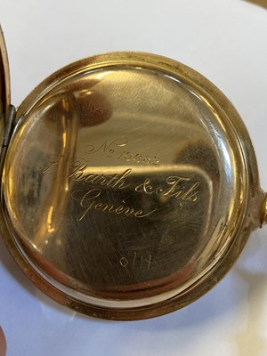 Lot 40 - Pocket Watch. Edwardian 14K gold pocket watch by J. Barth & Fils, Geneva