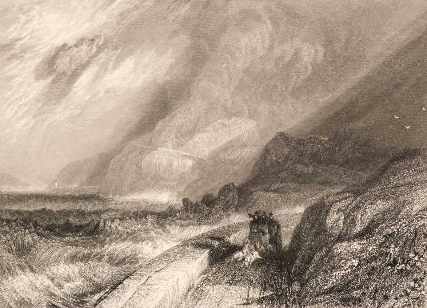 Lot 390 - Turner (Joseph Mallord Willam, 1775-1851). Penmaen-Mawr, Caernarvonshire, [1834]