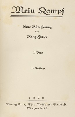 Lot 432 - Hitler (Adolf, 1889-1945). Mein Kampf, 1926