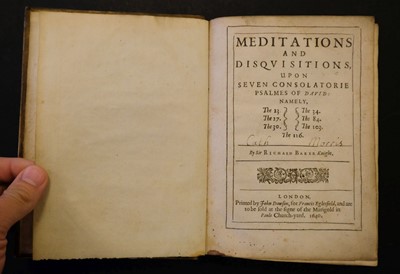 Lot 263 - Sorocold (Thomas). Supplications of Saints. 1638