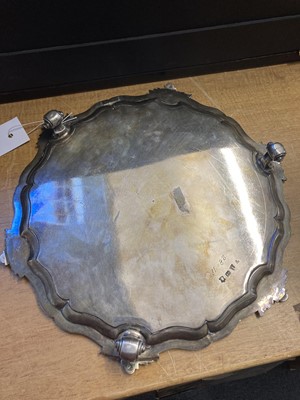 Lot 213 - Salver. George II silver salver by George Wickes, London 1753