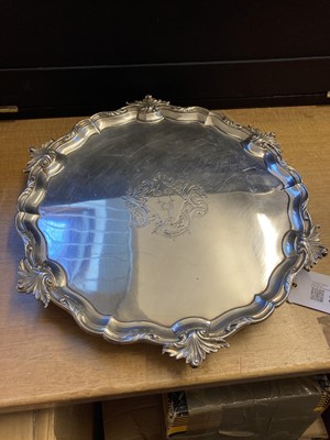 Lot 213 - Salver. George II silver salver by George Wickes, London 1753