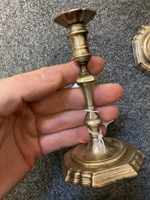 Lot 205 - Candlesticks. A pair of George II silver candlesticks