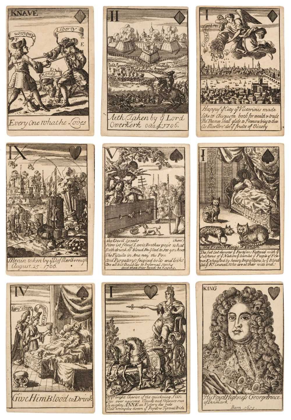 Lot 529 - Playing cards. Marlborough's Victories, London, circa 1707