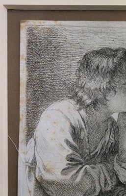 Lot 52 - Kauffman, Angelika (1741-1807). A Young Man Musing, etching, 1762