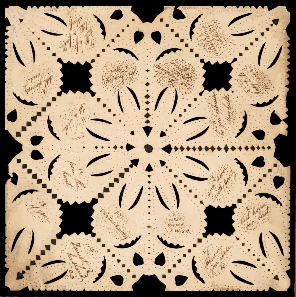 Lot 447 - Valentines. A pair of paper-cut Valentine cards, circa 1790