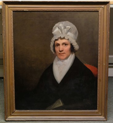 Lot 267 - English School. A pair of portraits of George and Mary Bagster, circa 1770s/80s
