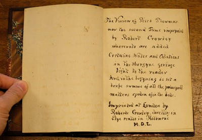 Lot 106 - Langland (William). The Vision of Pierce Plowman: nowe the seconde tyme imprinted... , 1550