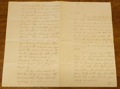 Lot 48 - Banks (Joseph, 1743-1820). Copy of a report and Admiralty's draft reply, 1817