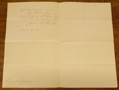 Lot 48 - Banks (Joseph, 1743-1820). Copy of a report and Admiralty's draft reply, 1817
