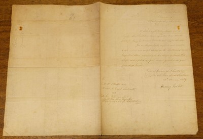 Lot 48 - Banks (Joseph, 1743-1820). Copy of a report and Admiralty's draft reply, 1817