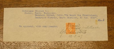 Lot 48 - Banks (Joseph, 1743-1820). Copy of a report and Admiralty's draft reply, 1817