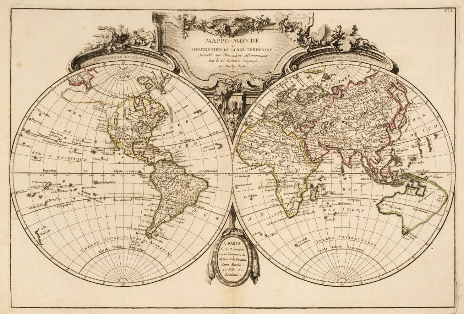 Lot 4 - Bonne (Rigobert). Atlas Moderne ou Collections de Cartes...., Paris, 1762