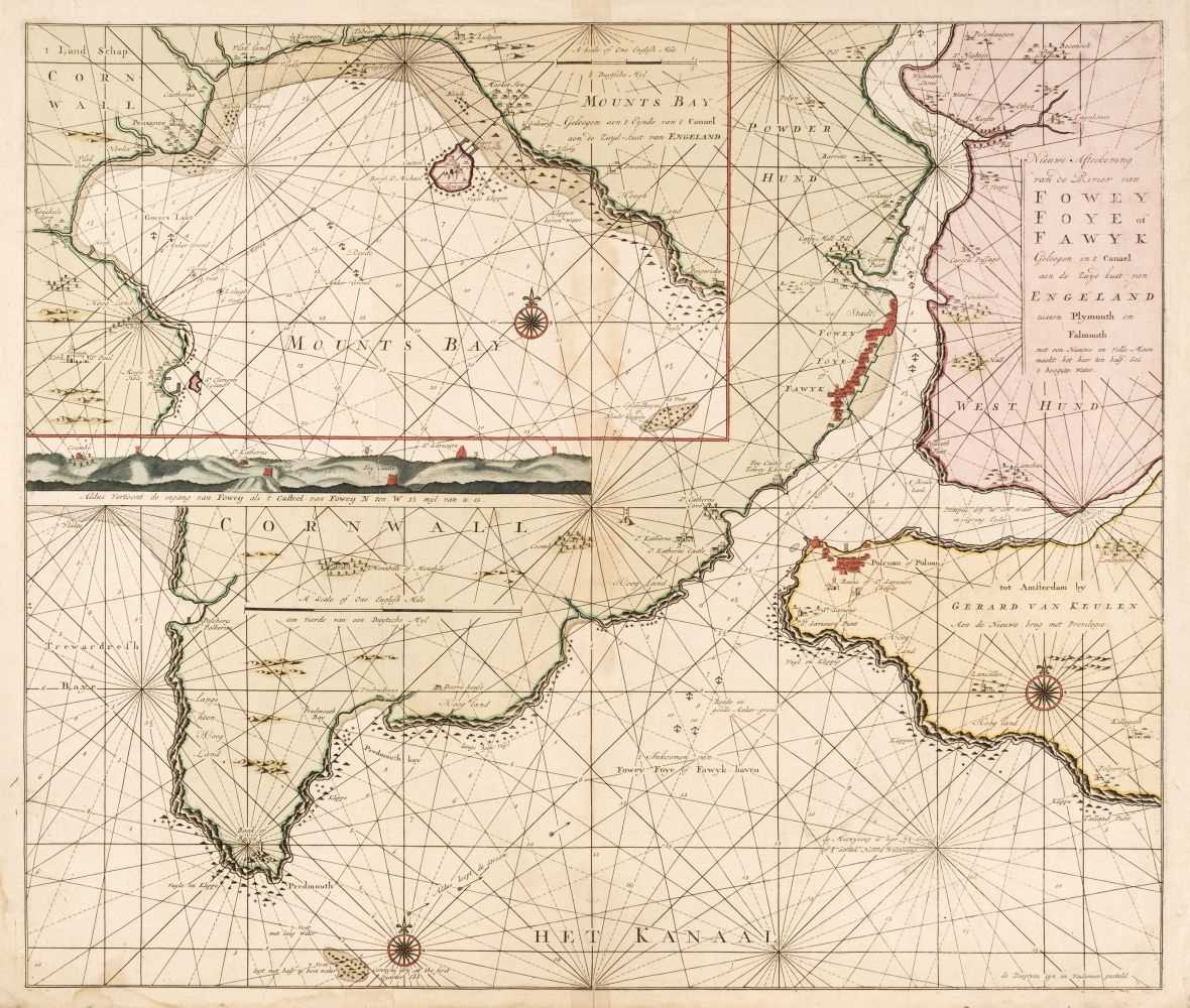 Lot 88 - Cornwall. Van Keulen (J.), Nieuwe Afteekening van de River van Fowey..., circa 1790