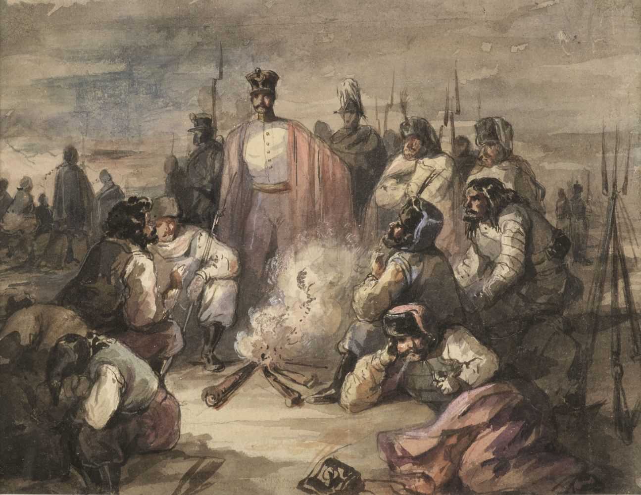 Lot 32 - Guys (Constantin, 1802-1892). A Russian Encampment, 1854