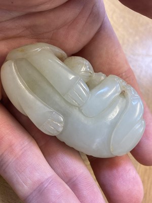 Lot 40 - Jade. Two Chinese 18/19th century style jade carvings
