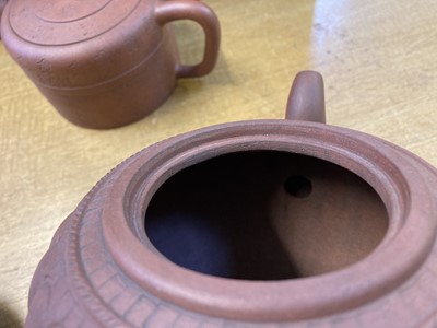 Lot 44 - Yixing Ware. Three 20th century Chinese Yixing zisha teapots