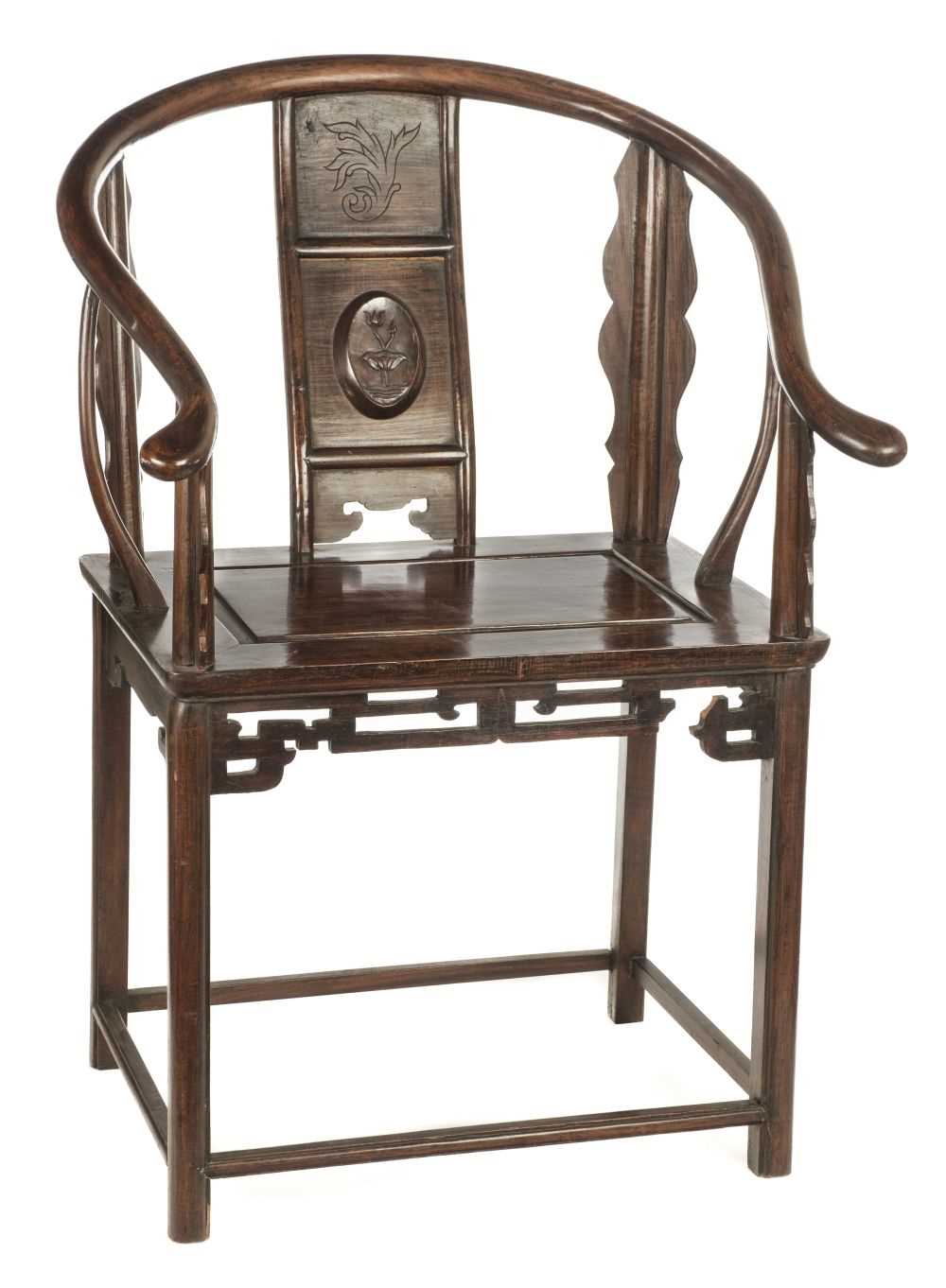 Lot 94 - Chinese Chair. A Chinese hardwood armchair