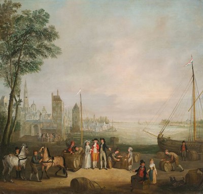 Lot 265 - Simons (A. A., 18th century). Two Views of Antwerp and Port, 1788, a pair of oils on canvas