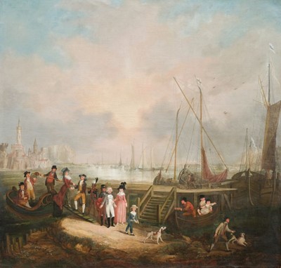 Lot 265 - Simons (A. A., 18th century). Two Views of Antwerp and Port, 1788, a pair of oils on canvas