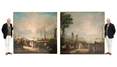 Lot 265 - Simons (A. A., 18th century). Two Views of Antwerp and Port, 1788, a pair of oils on canvas