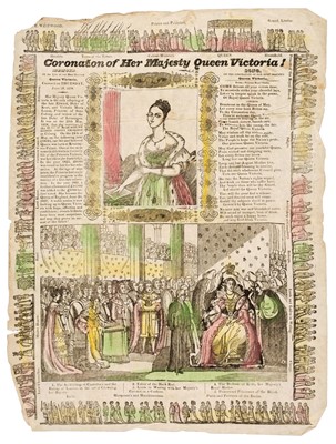 Lot 188 - Coronation Broadside. Coronation of Her Majesty Queen Victoria I, London: C. Westwood