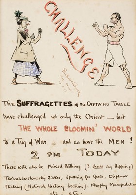 Lot 302 - Baden-Powell (Robert, 1857-1941). An original hand-made poster for a tug of war match on board ship