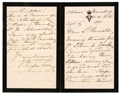 Lot 245 - Victorian Royalty. A well-presented collection of approx. 50 mostly Autograph Letters Signed