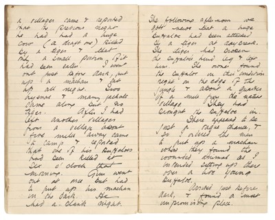 Lot 389 - Indian Hunting Diaries. A pair of Indian hunting diaries kept by M.W. Selby Lownde, 1924 & 1926