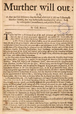 Lot 176 - Danvers (Henry). Murther will out,  [1689?]