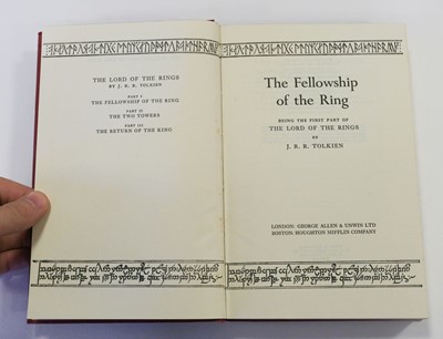 Lot 972 - Tolkien (J.R.R.) Lord of the rings 3 volumes mixed impressions 500-800