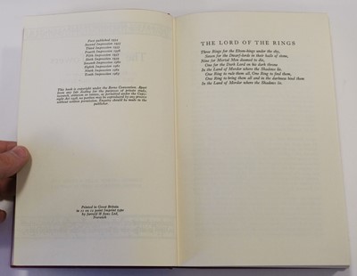 Lot 972 - Tolkien (J.R.R.) Lord of the rings 3 volumes mixed impressions 500-800