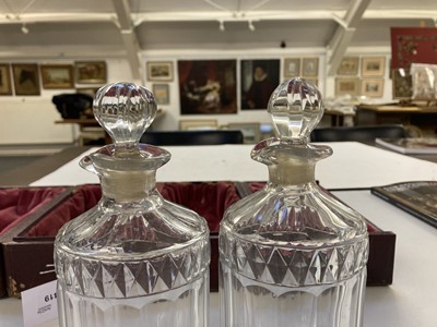 Lot 419 - Decanters. A pair of Victorian glass decanters, probably for Campaign use circa 1870