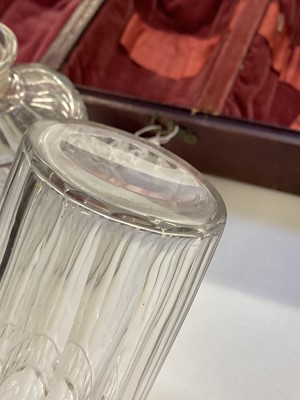 Lot 419 - Decanters. A pair of Victorian glass decanters, probably for Campaign use circa 1870