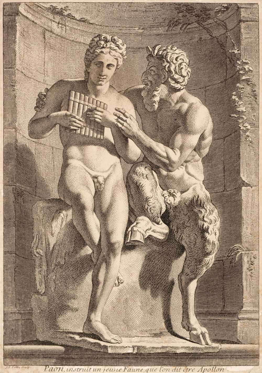 Lot 42 - Poilly (Nicolas). Pan teaching Daphnis the Pipes, circa 1700, engraving, & 3 others