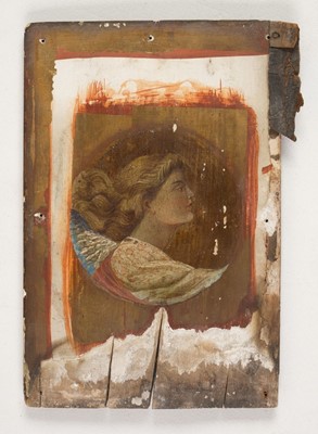Lot 1 - Joni (Icilio Frederico, 1866-1946). Pair of painted & gilded panels imitating a 15th century binding
