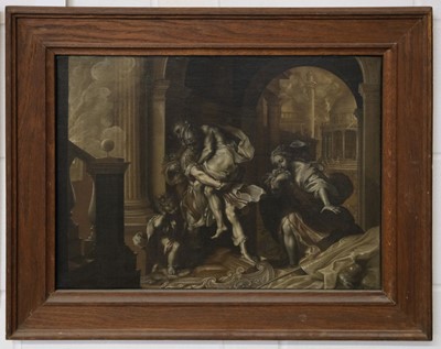Lot 2 - Barrocci (Federico, 1535-1612). Aeneas Fleeing Troy, oil on canvas