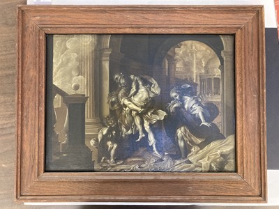 Lot 2 - Barrocci (Federico, 1535-1612). Aeneas Fleeing Troy, oil on canvas