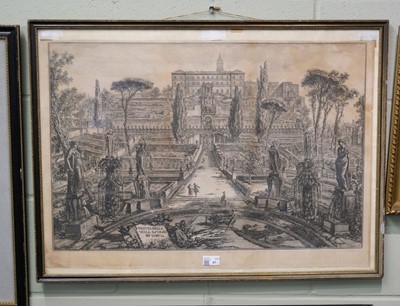 Lot 47 - Piranesi (Giovanni Battista, 1720-1778). Baths of Diocletian, & Villa d'Este, Tivoli, 1773-1774