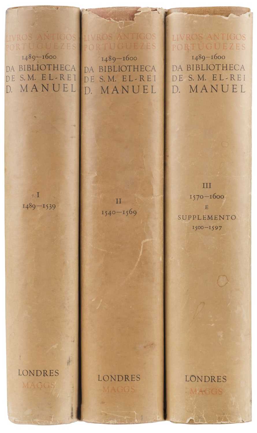 Lot 381 - Manuel II, King of Portugal. Livros Antigos Portuguezes 1489-1600, 3 volumes, 1929-35