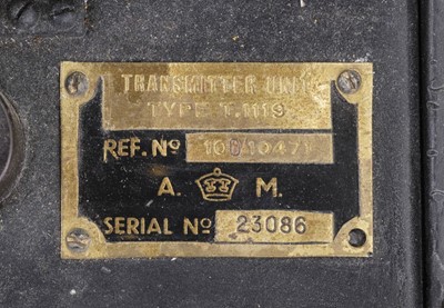 Lot 349 - Fighter Command Radio. WWII TR9D aircraft radio, Spitfire and Hurricane Battle of Britain period