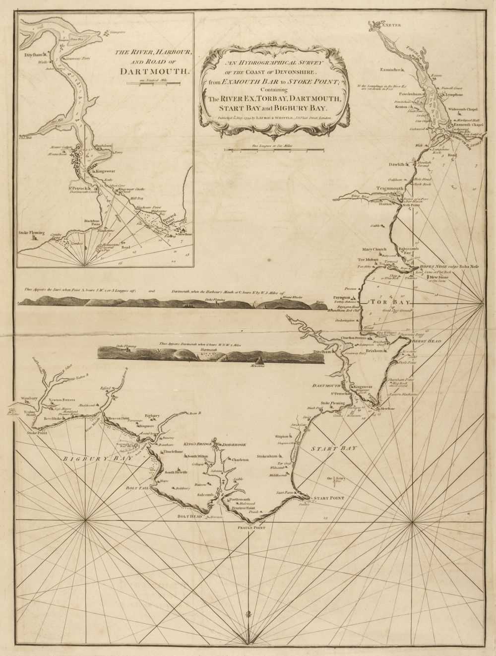 Lot 86 - Devon. Laurie (Robert & Whittle James), Two Sea Charts of South Devon, circa 1798