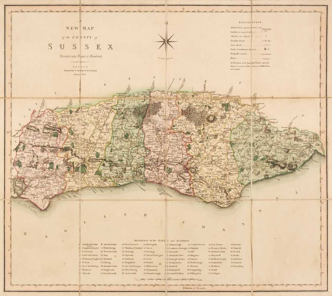 Lot 101 - Folding Maps. A collection of approximately 45 maps, mostly 19th century