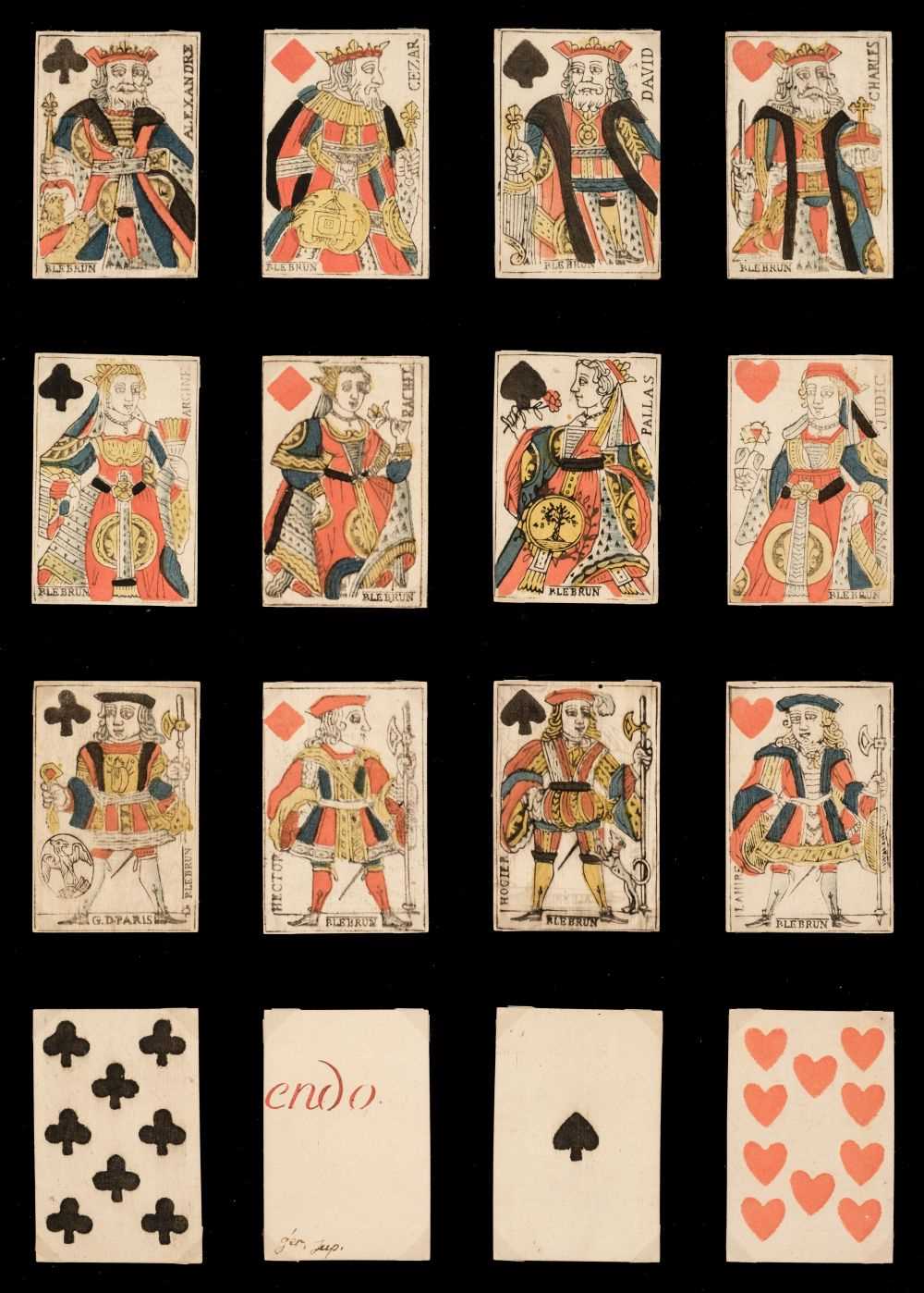Lot 323 - French playing cards. Paris pattern type 3, Paris: Pierre Le Brun, circa 1770
