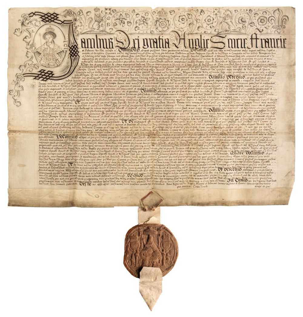 Lot 41 - Phillipps Manuscripts 30120 & 26707. A pair of vellum deeds, 1606 & 1617