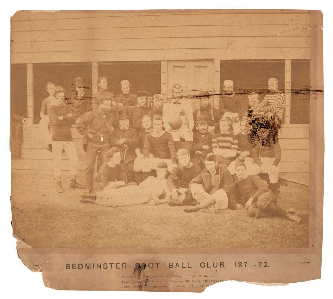 Lot 383 - Football. Bedminster Foot Ball Club, 1871-72 team photograph