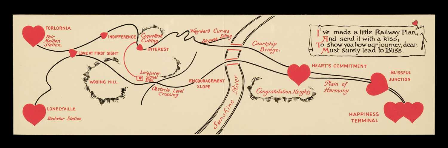 Lot 117 - Cartographic Ephemera. Maps, Valentines and Postcards, early 20th century