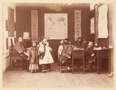 Lot 20 - China. Chinese schoolboys before their teacher [and] Chinese schoolgirls