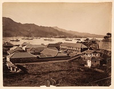 Lot 68 - Japan. A group of 3 albumen print photographs of the Port of Nagasaki, c. 1870